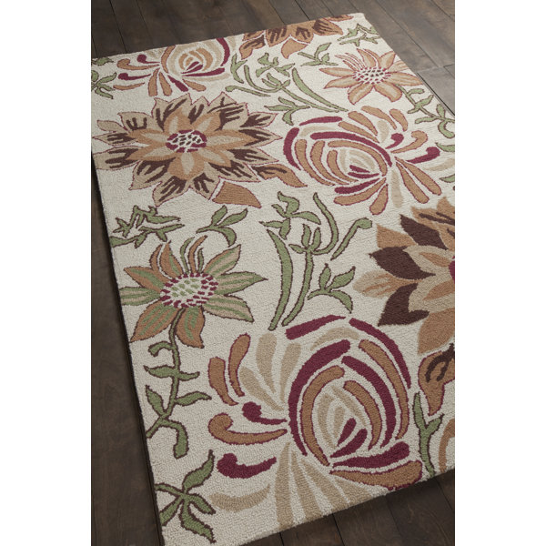 Red Barrel Studio® Medford Ivory Flower Area Rug Wayfair